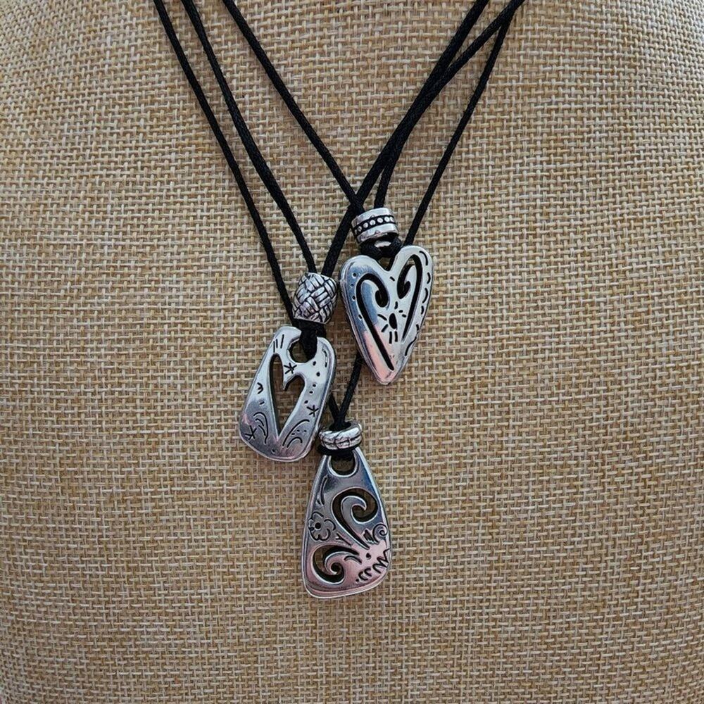 Brighton Brazilian multi charm triple strand‎ leather cord necklace - Picture 4 of 9
